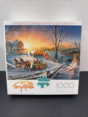 Terry Redlin puzzle🔴3/$25 Pleasures of Winter 1000 Piece jigsaw Puzzle Buffalo